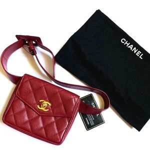 Chanel red belt bag